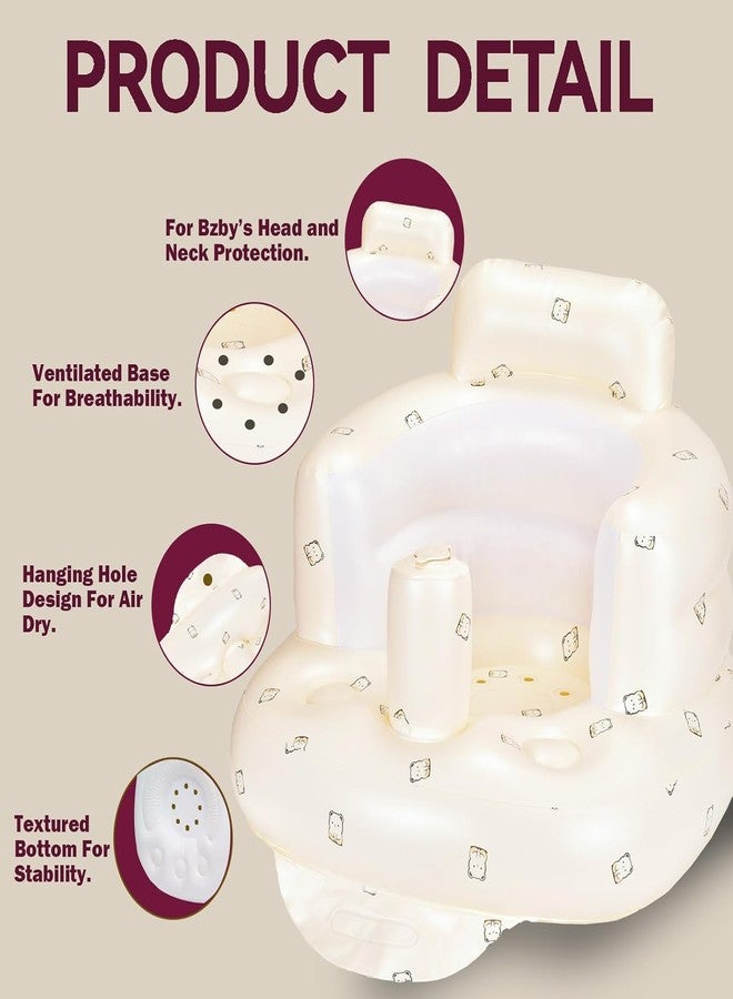 VPGS Inflatable Baby Seat for 3 Months+, Blow Up Infant Chair Toddler Floor Seats with Built in Air Pump for Sitting Up - Image 4